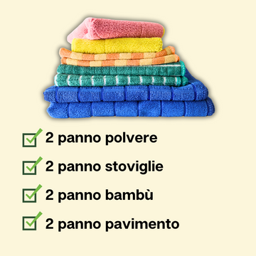 kit 8 panni per la casa